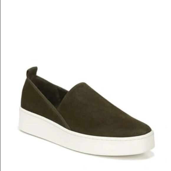 Vince Women's Saxon 2 Slip‎ On Platform Sneakers In Militaire  Size 11 / 41 - Picture 1 of 7